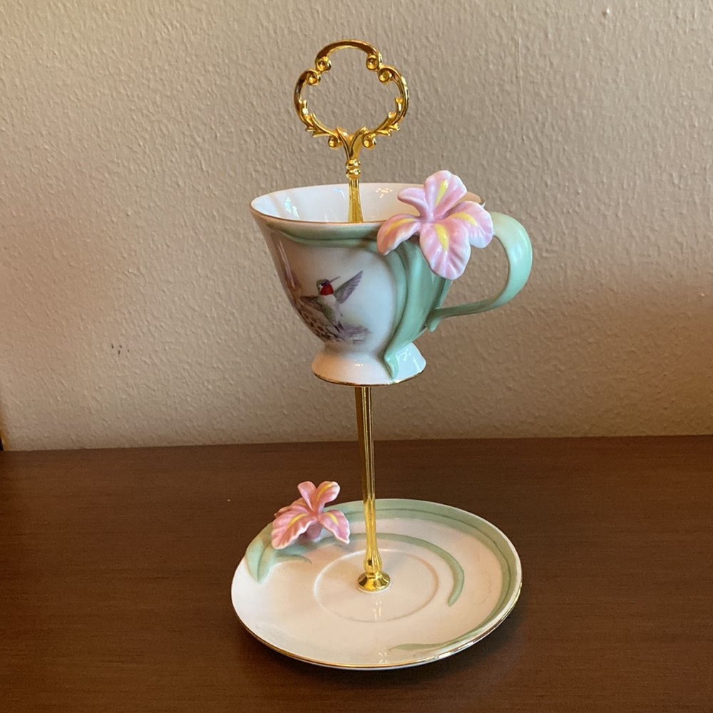 Teacup Saucer Daffodil Concerto Lena Liu Delicate Jewels Bradford Editions S797 - Picture 2 of 7